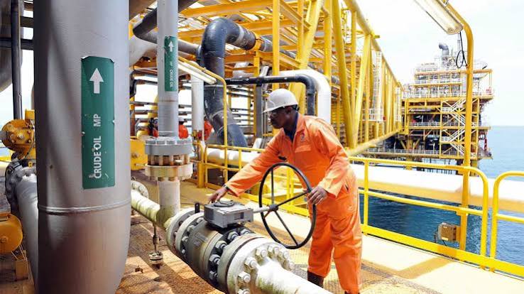 Offshore oil platform worker